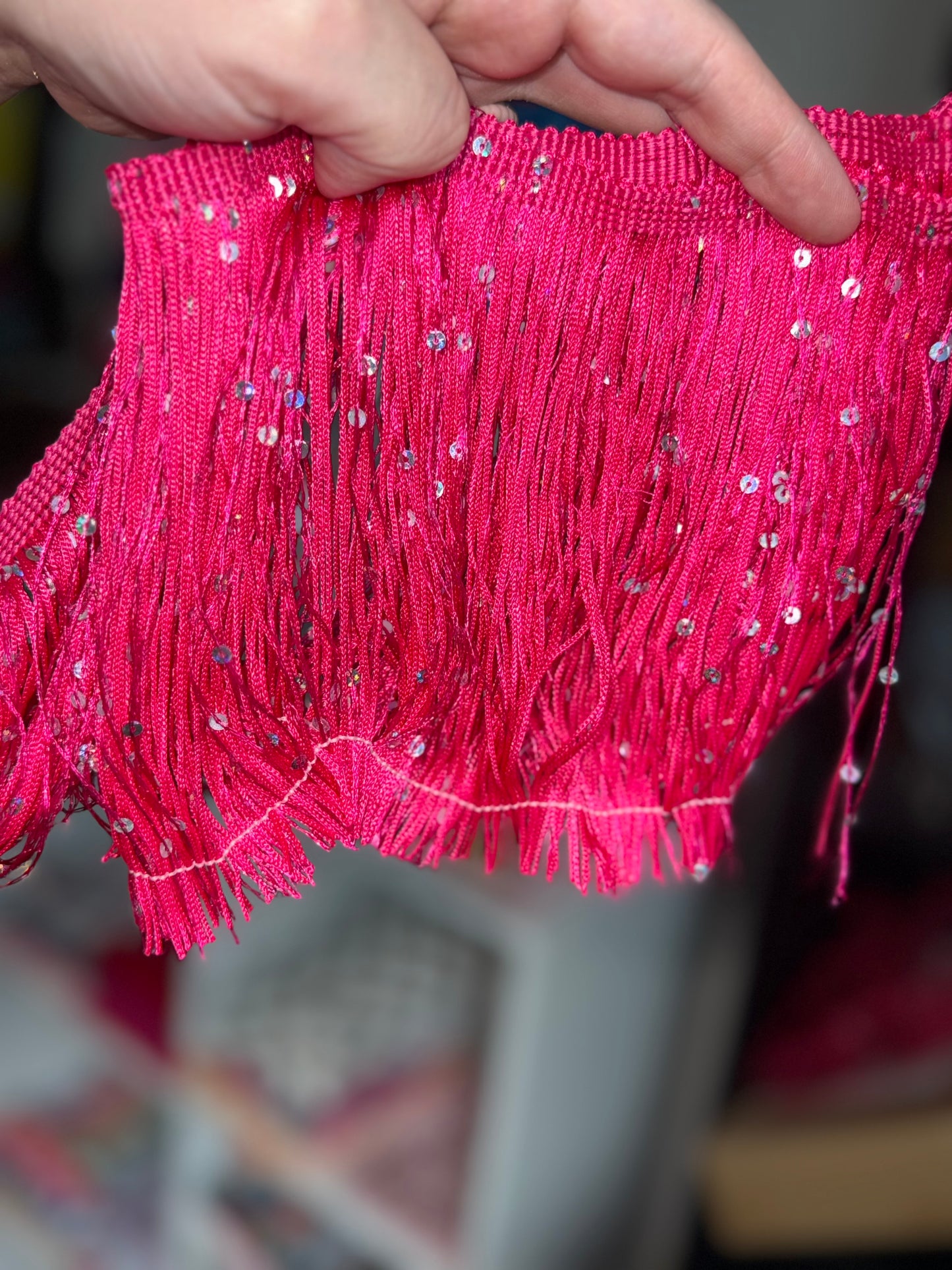 Pink Sequin Fringe