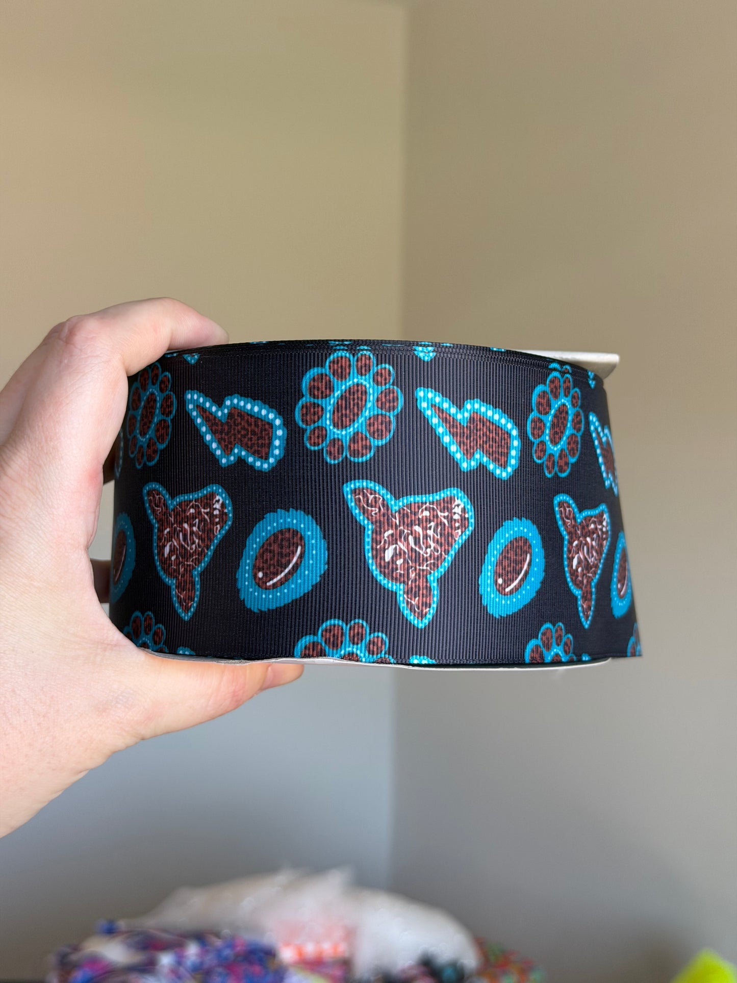 3” Grosgrain Cow Concho Ribbon (by the yard)