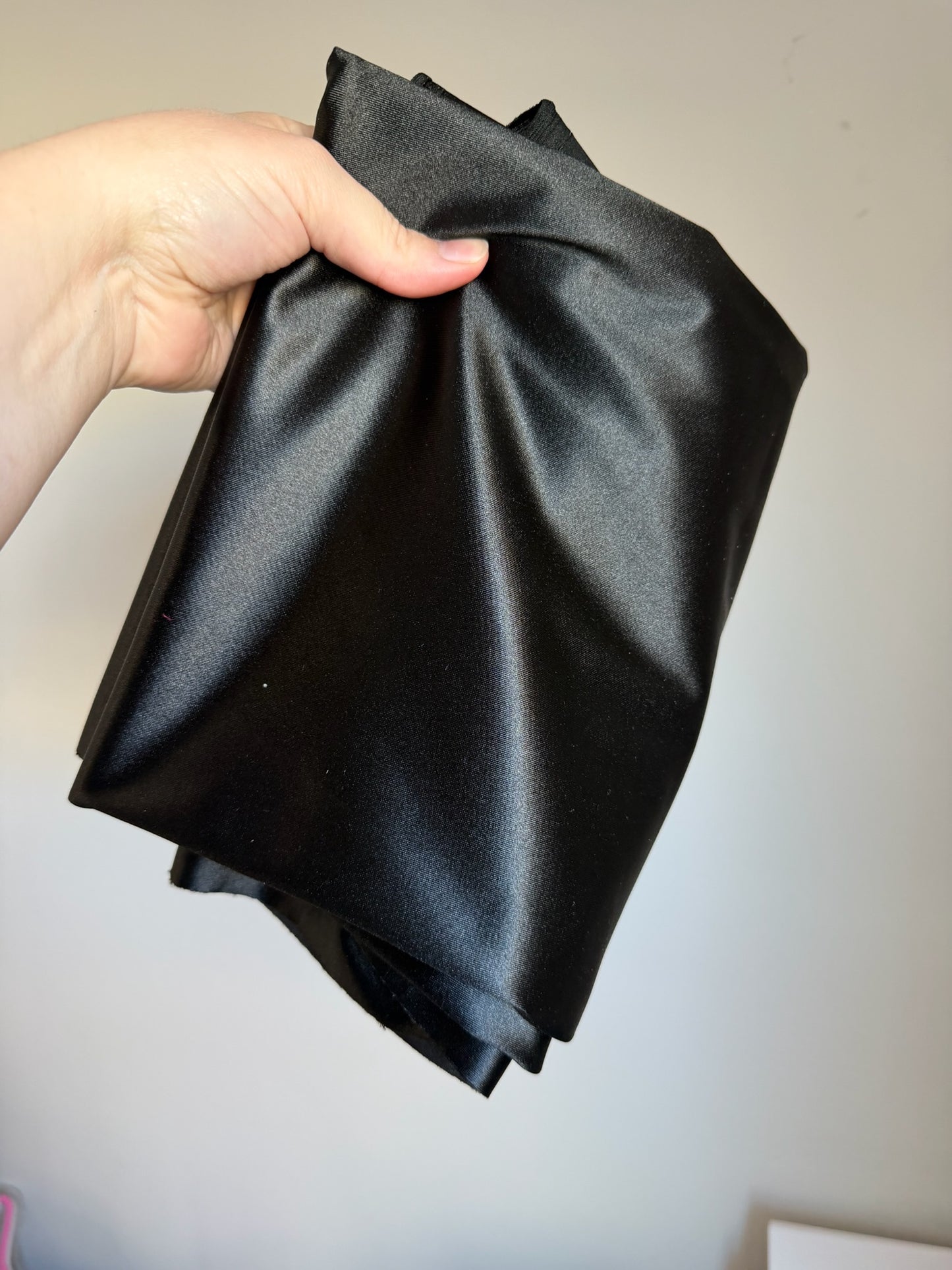 Black Stretch Knit Satin 1Y