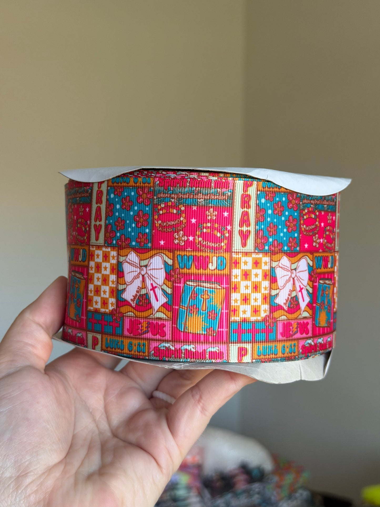 3” Grosgrain WWJD Ribbon (by the yard)