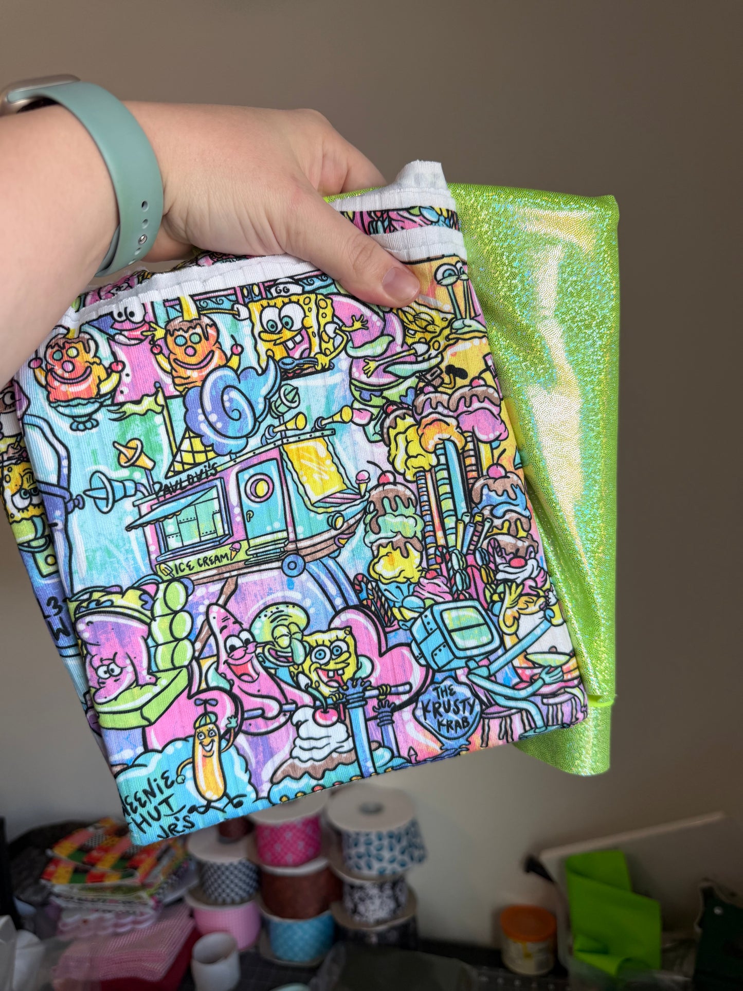 Sponge Wide 1Y + Lime Glitter4Way 1Y