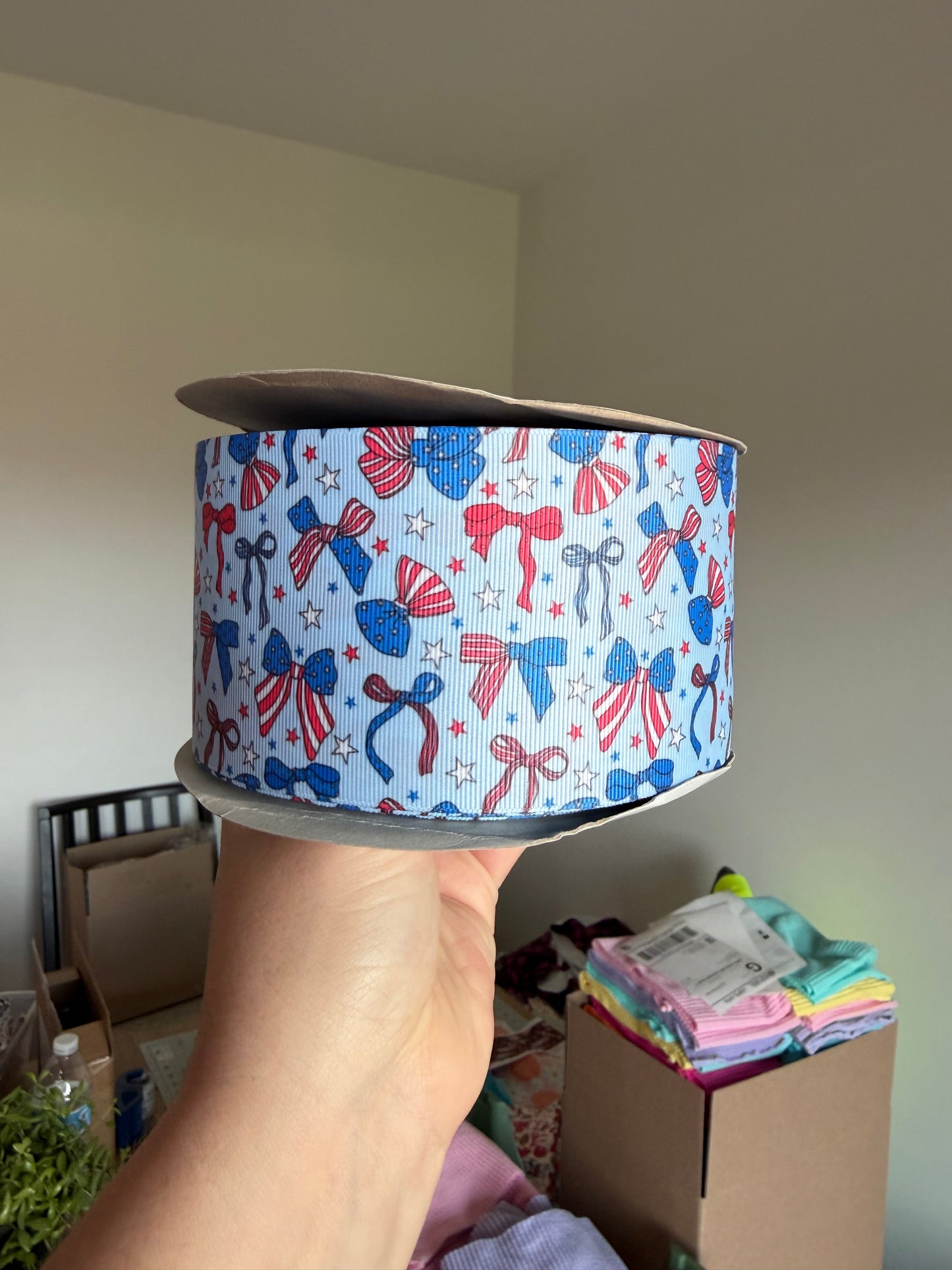 3” Grosgrain RWB Coquette Ribbon (by the yard)