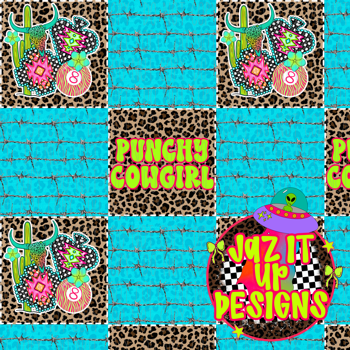 *Digital File* Punchy Cowgirl 300DPI Seamless File