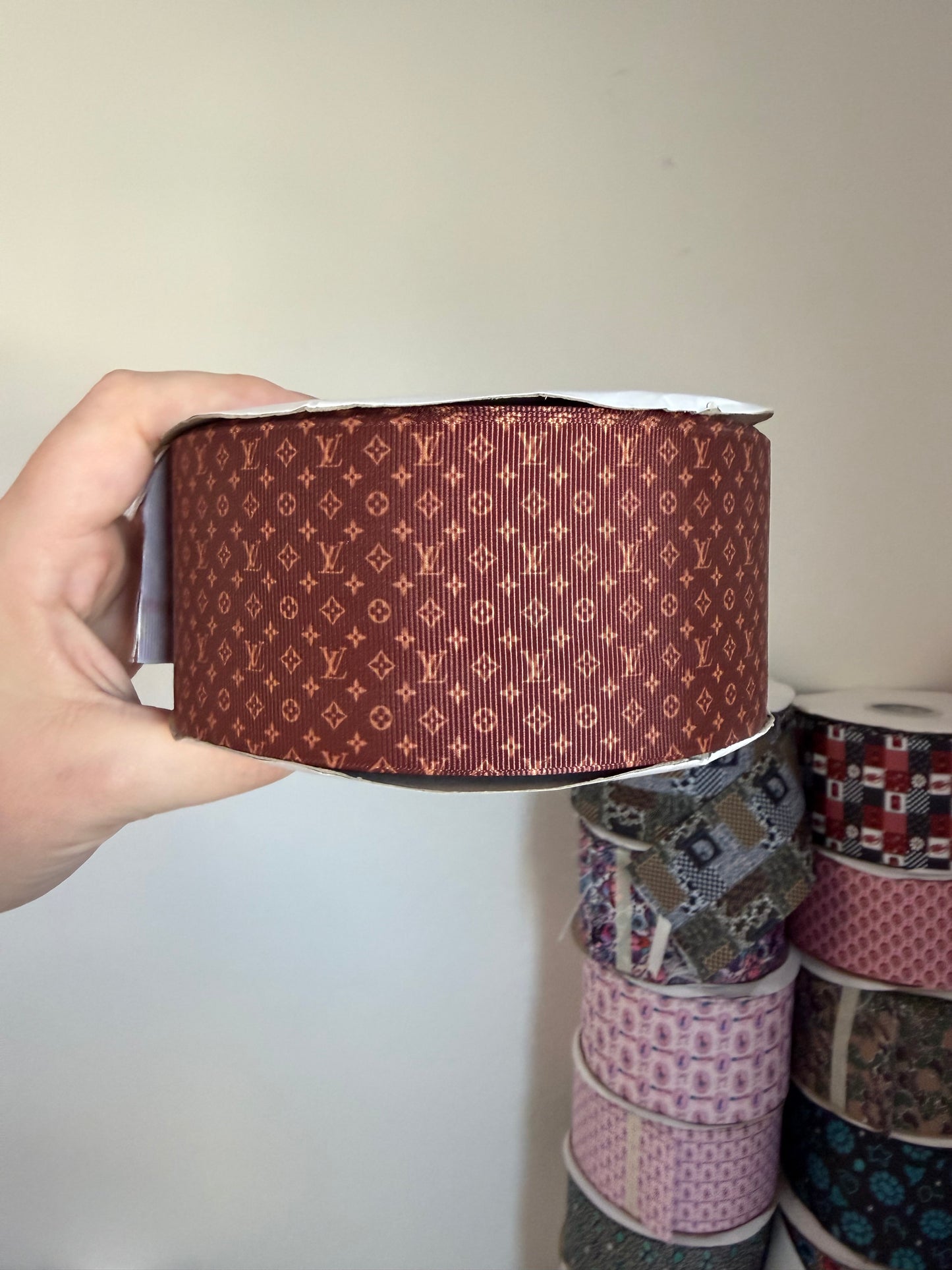 2.5” Grosgrain Brown Boujee Ribbon (by the yard)