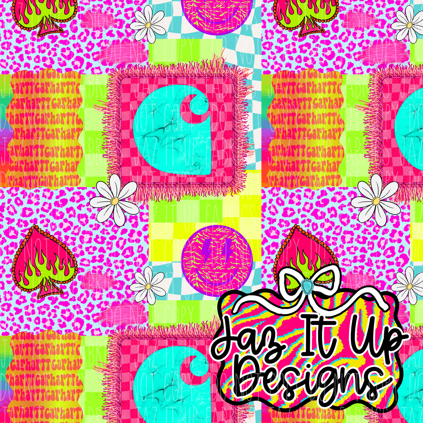 *Digital File* Neon Car 300DPI Seamless File