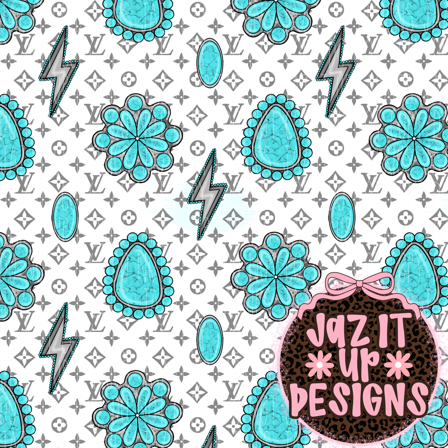 *Digital File* White Boujee Concho 300DPI Seamless File