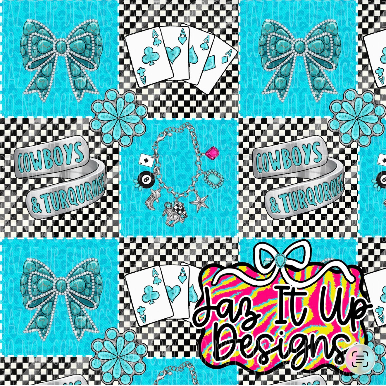*Digital File* Cowboys & Turquoise 2.0 300DPI Seamless File