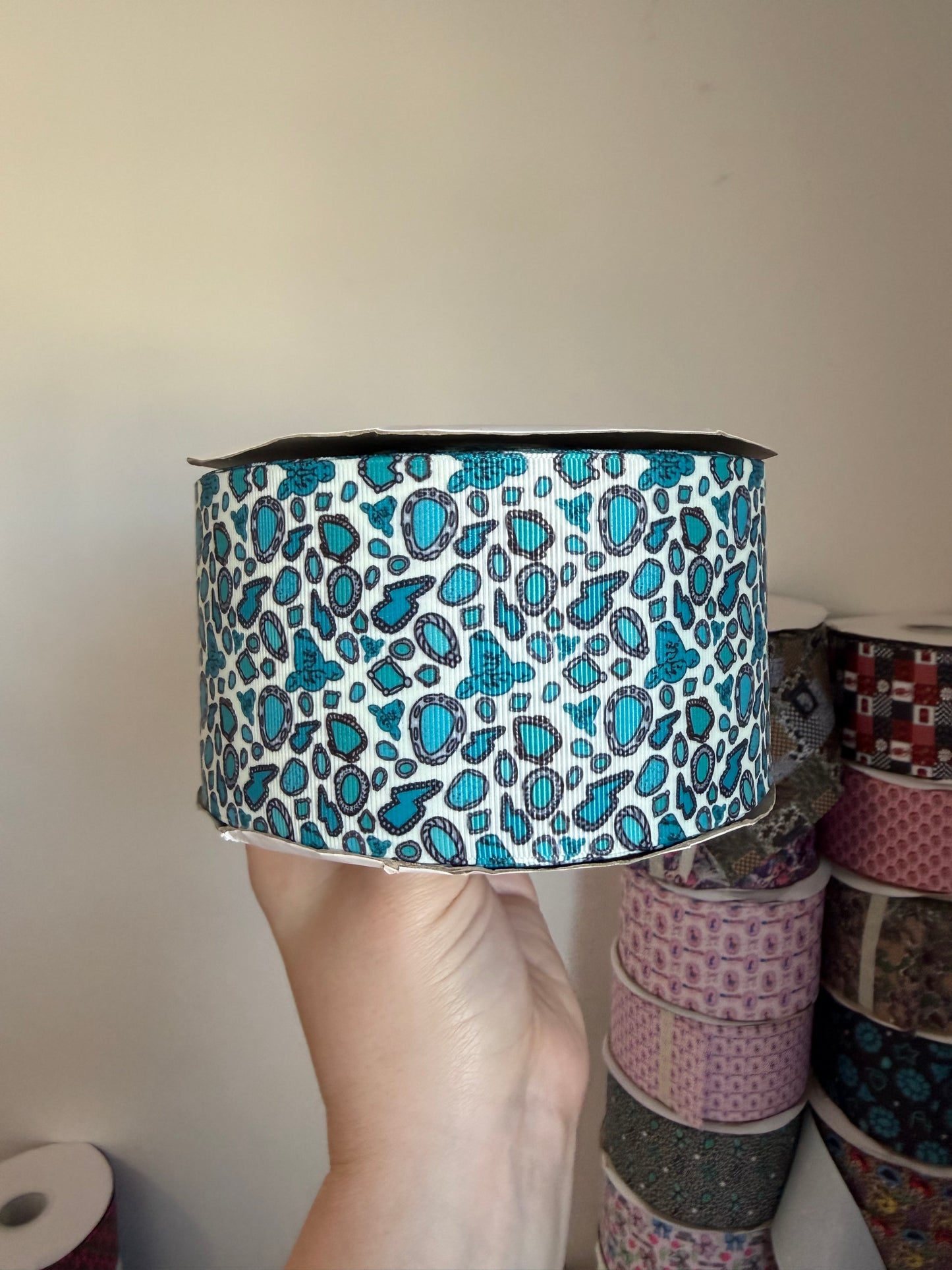 3” Grosgrain Turquoise Ribbon (by the yard)
