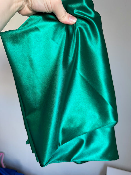 Green Stretch Knit Satin 1Y