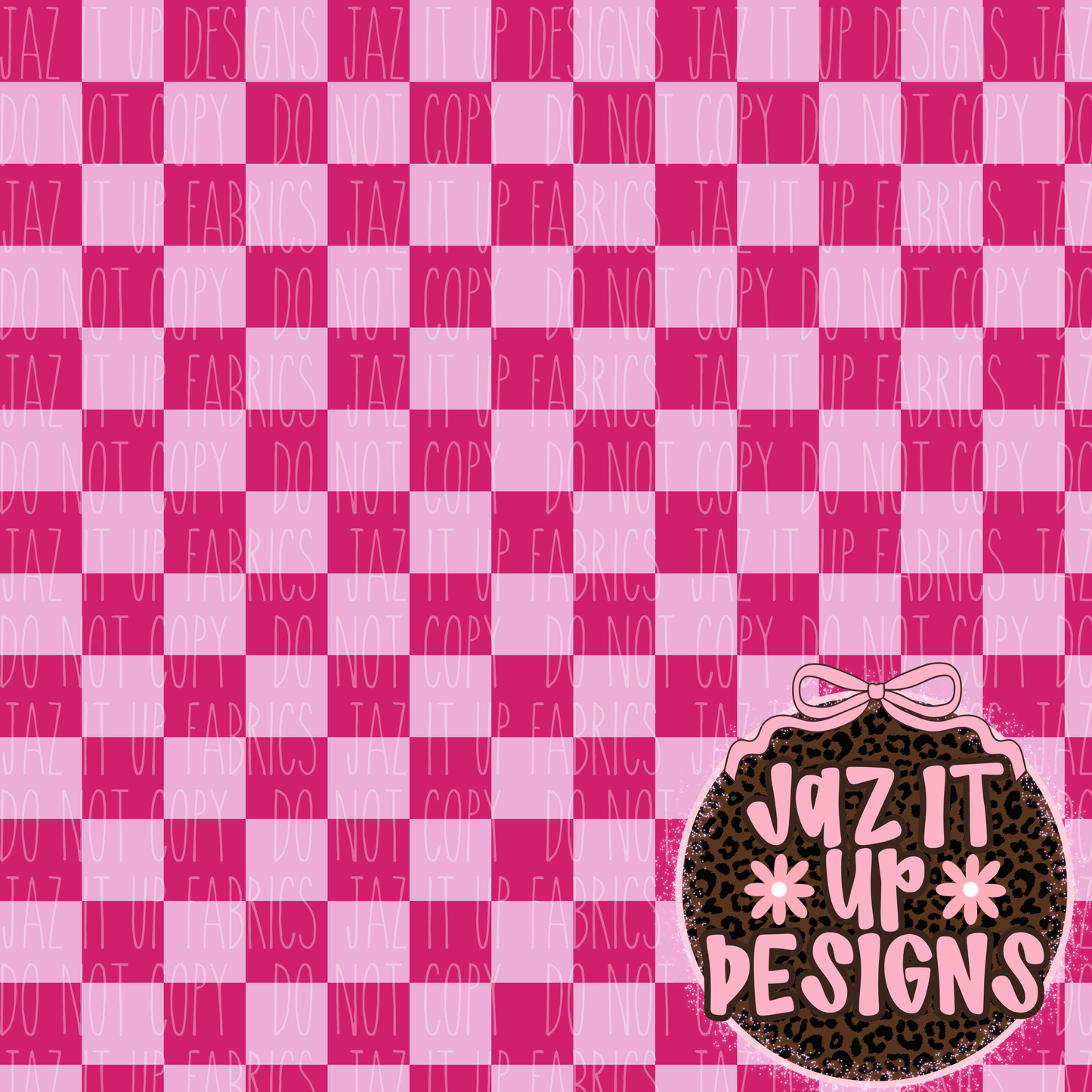 *Digital File* Monotone Pink Check 300DPI Seamless File