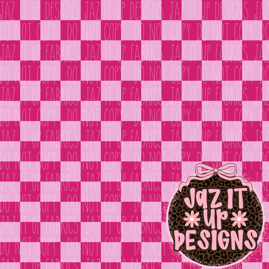 *Digital File* Monotone Pink Check 300DPI Seamless File