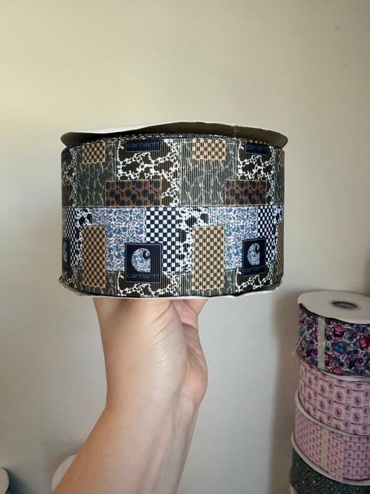 3” Grosgrain Camo Car Patch Ribbon (by the yard)