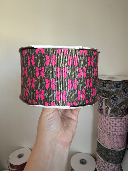 3” Grosgrain Camo Bows Ribbon (by the yard)