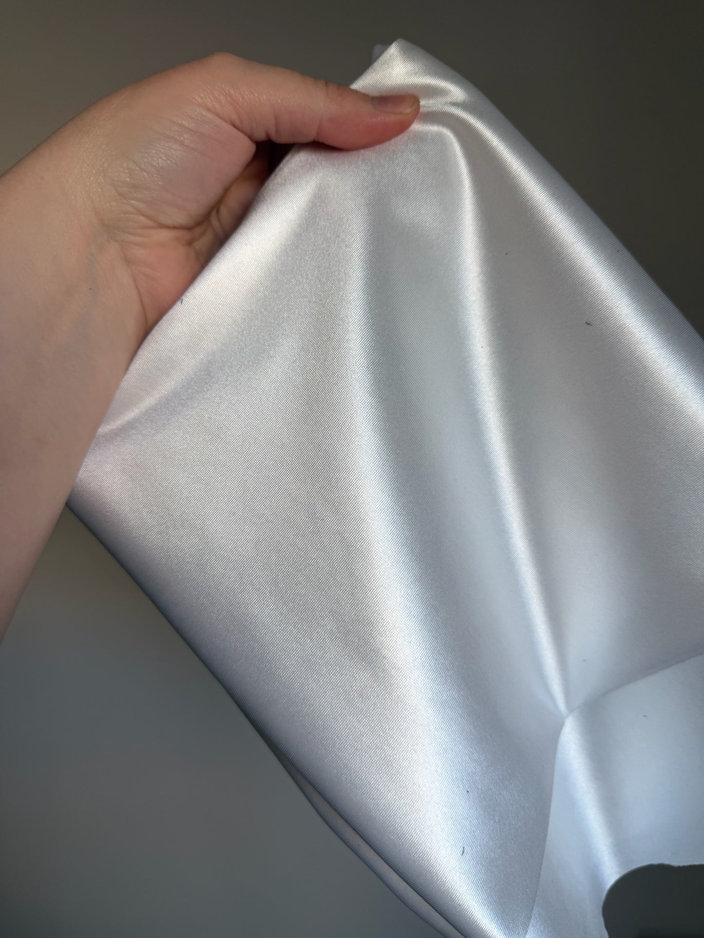 White Stretch Knit Satin 1Y