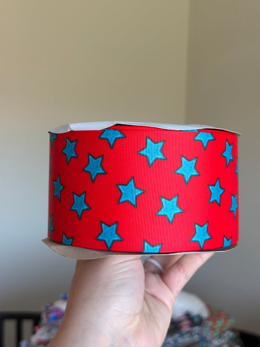 3” Grosgrain Stars Ribbon (by the yard)