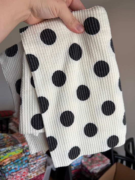 Single Yd Cut Urban Rib - White Polka