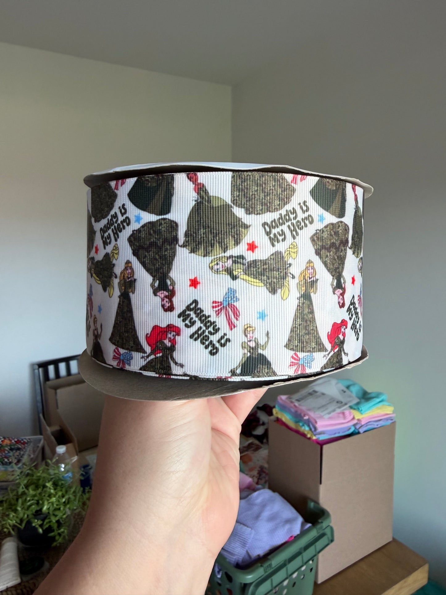 3” Grosgrain Daddy is my Hero Ribbon (by the yard)