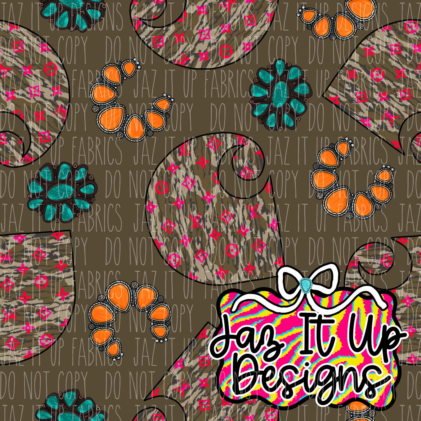 *Digital File* Boujee Turquoise Car 300DPI Seamless File