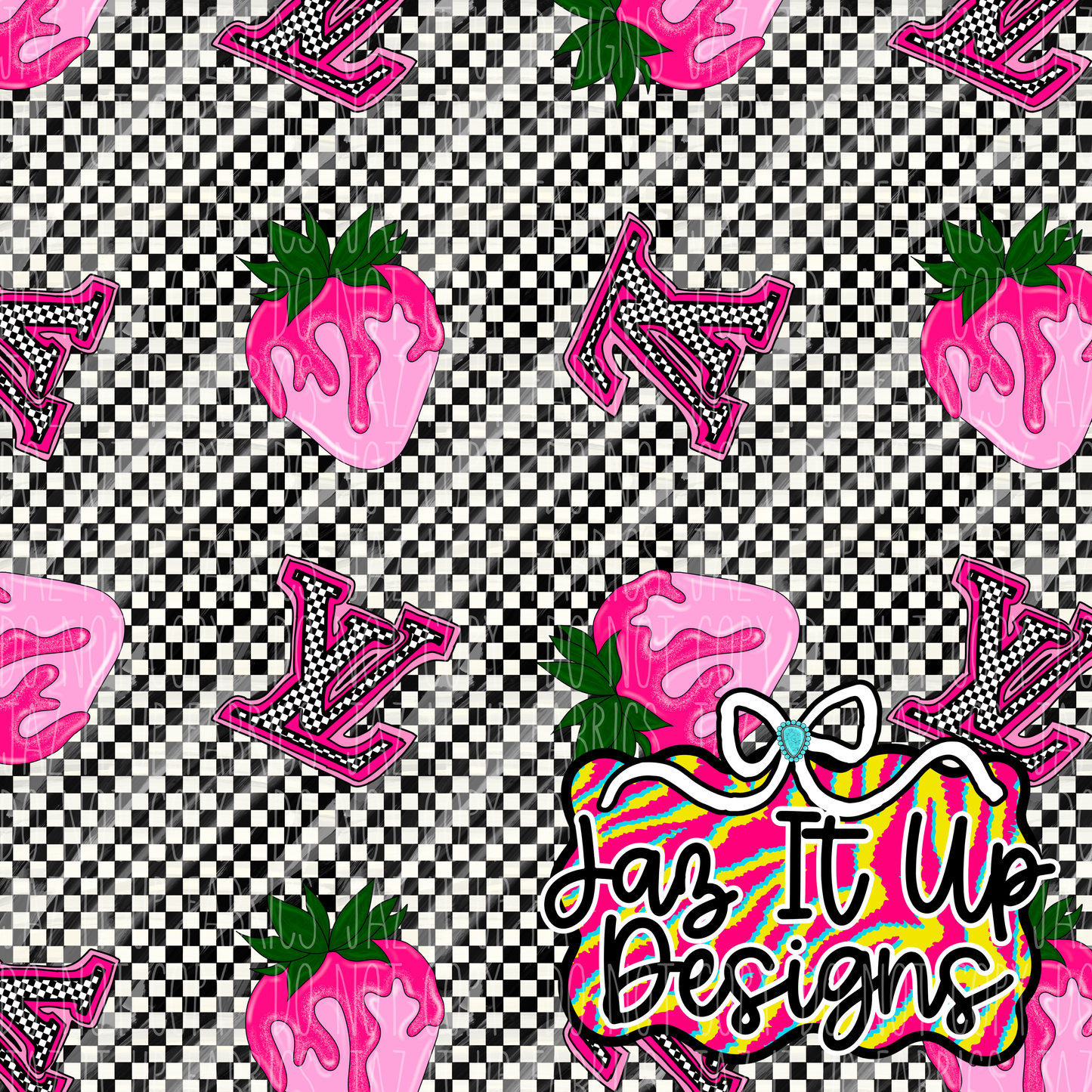 *Digital File* Boujee Strawberry 300DPI Seamless File