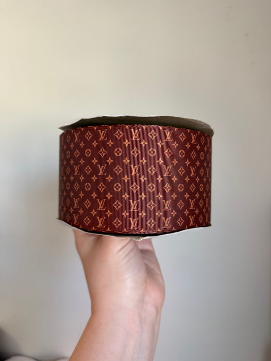 3” Grosgrain Brown Boujee Ribbon (by the yard)
