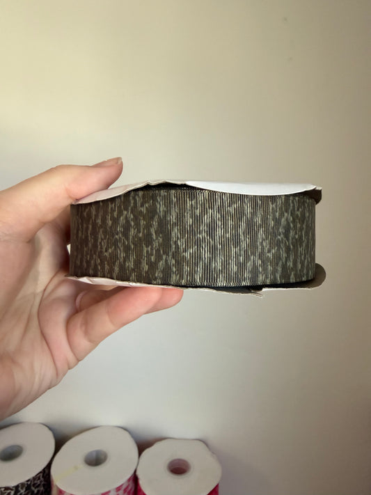 1.5” Grosgrain Bottom Camo Ribbon (by the yard)