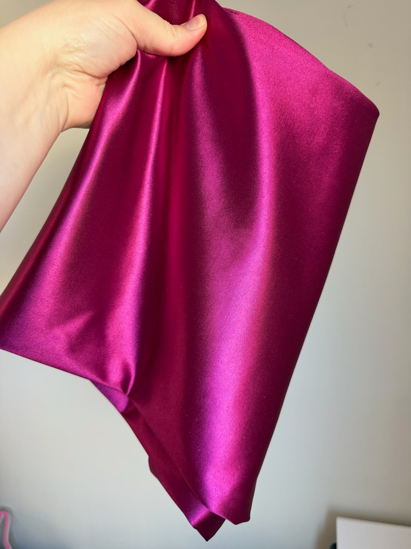 Raspberry Stretch Knit Satin 1Y