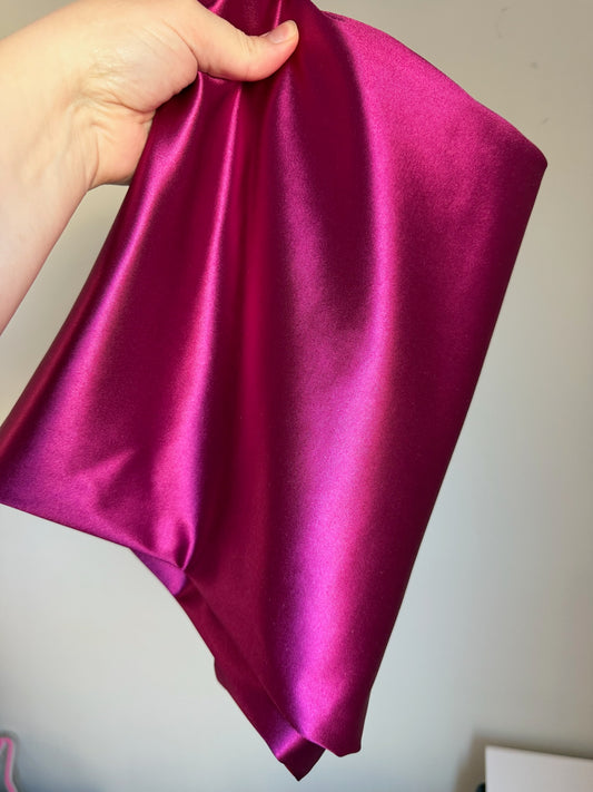 Raspberry Stretch Knit Satin 1Y