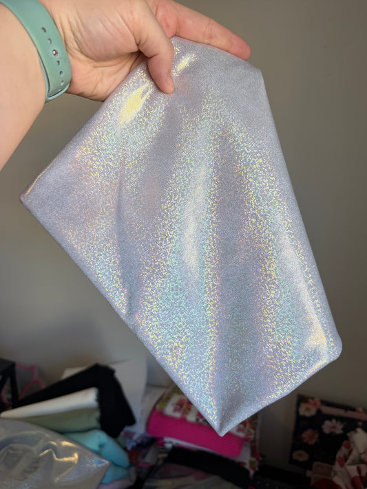 White GlitterHolo4Way 1Yd