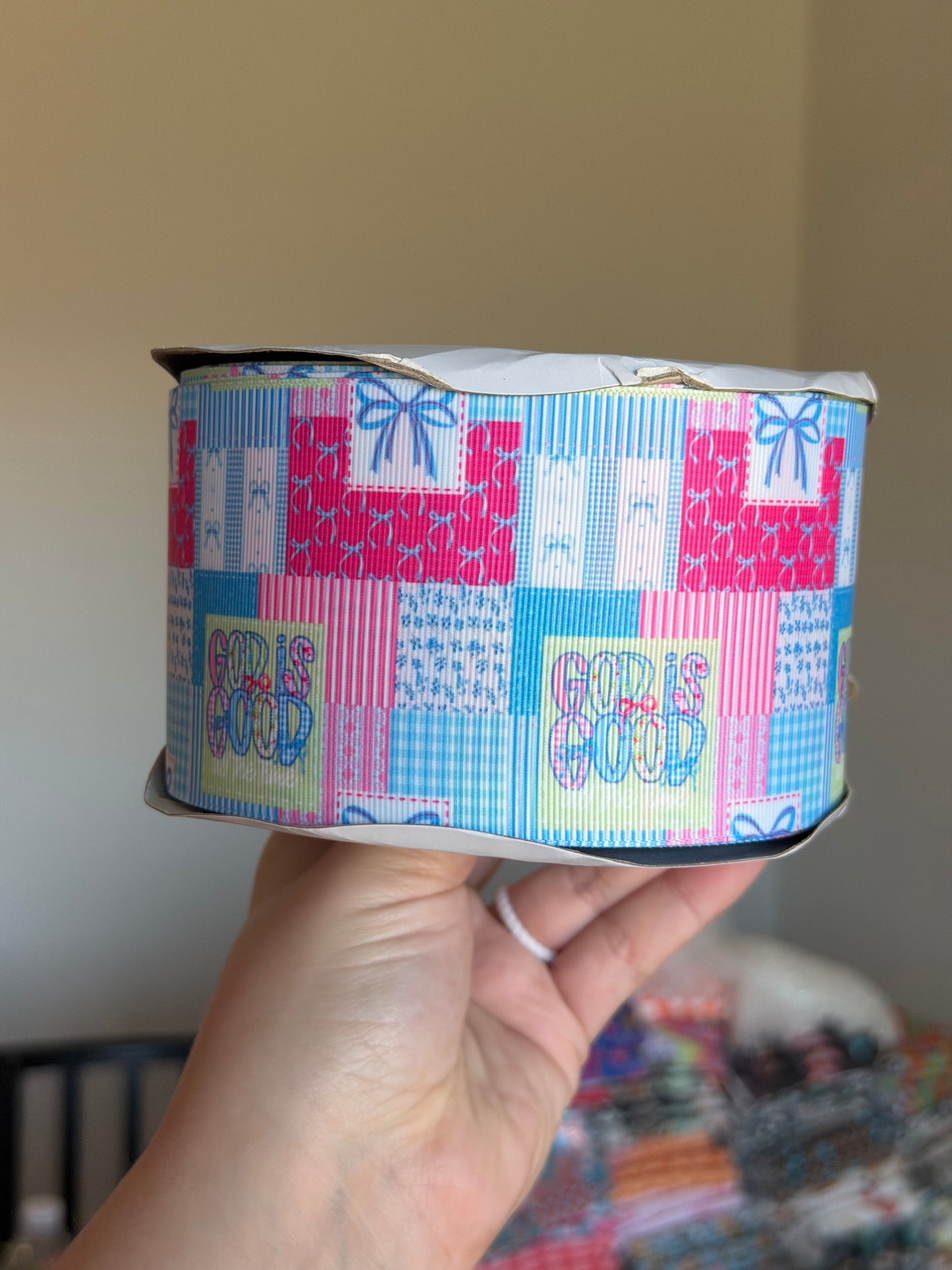 3” Grosgrain God is Good Ribbon (by the yard)