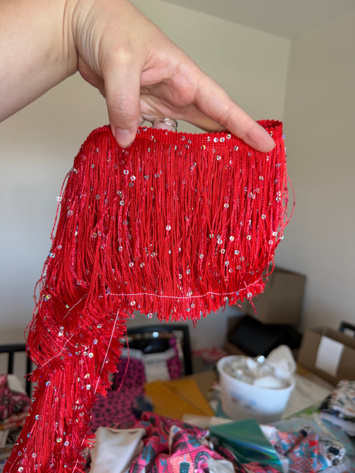 Red Sequin 5” Fringe