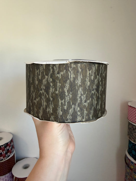 3” Grosgrain Bottom Camo Ribbon (by the yard)