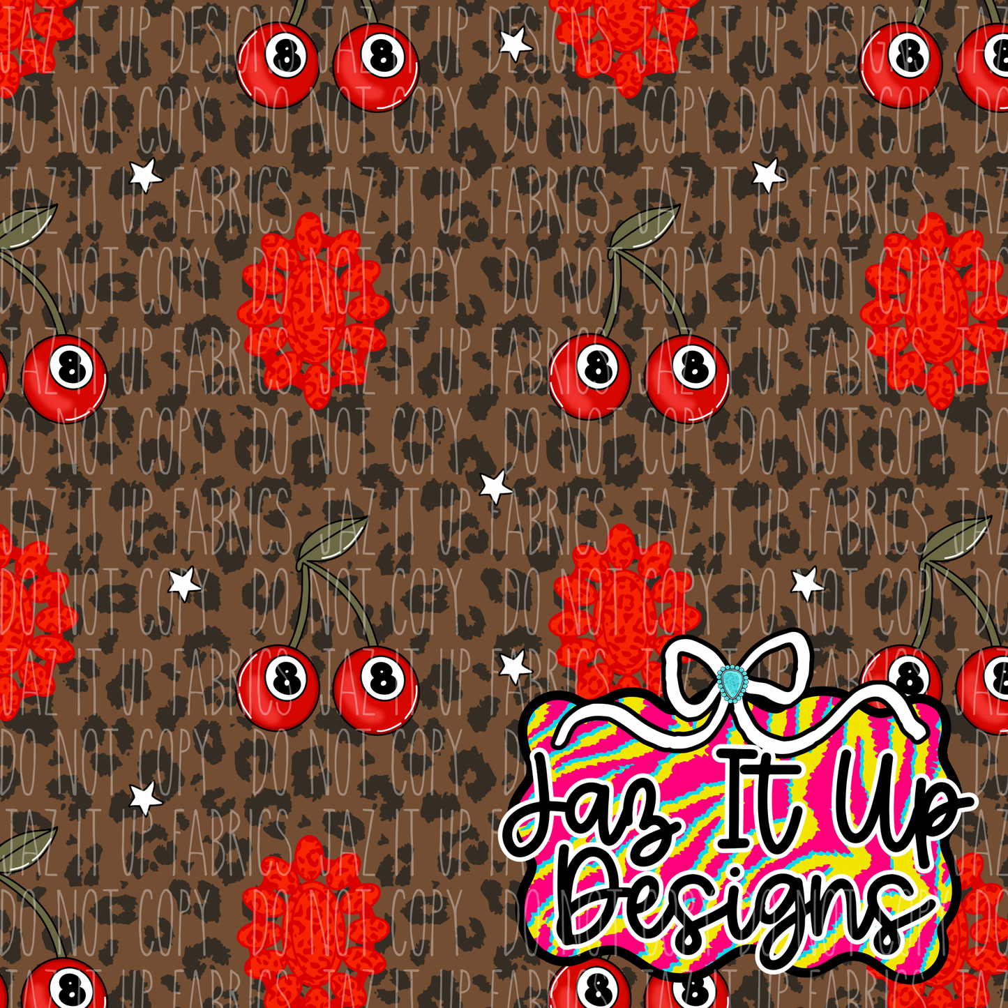 *Digital File* 8 Ball Cherries 300DPI Seamless File