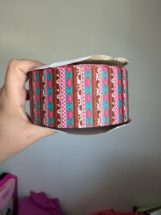2.5” Grosgrain Western Stripes Ribbon (by the yard)