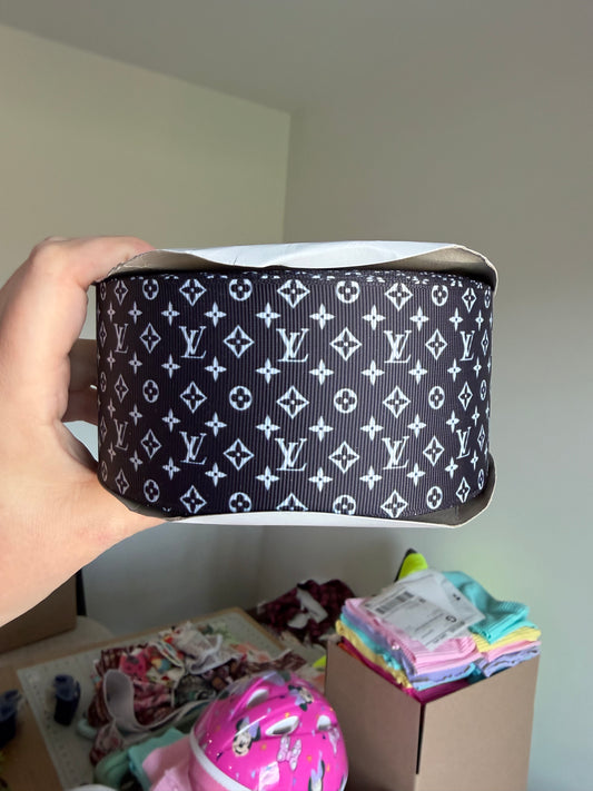 2.5” Grosgrain Black Boujee Ribbon (by the yard)