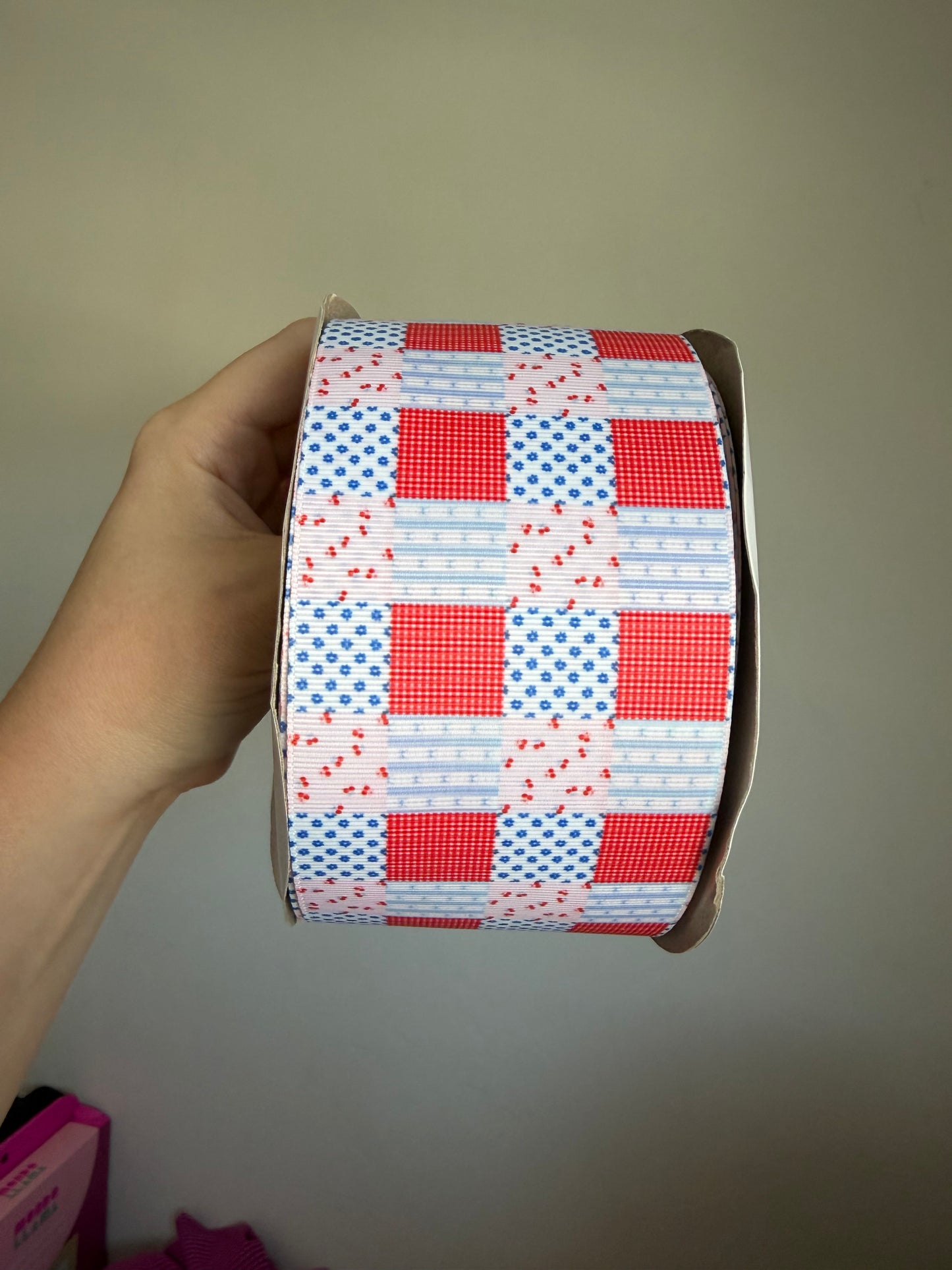 3” Grosgrain RWB Quilted Ribbon (by the yard)