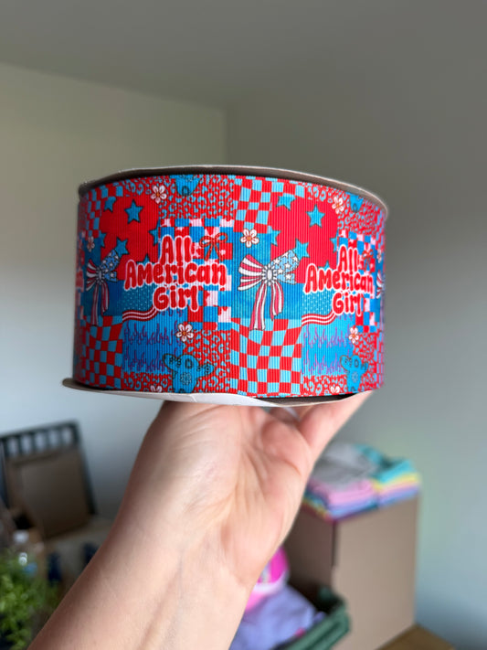 3” Grosgrain All American Girl Ribbon (by the yard)