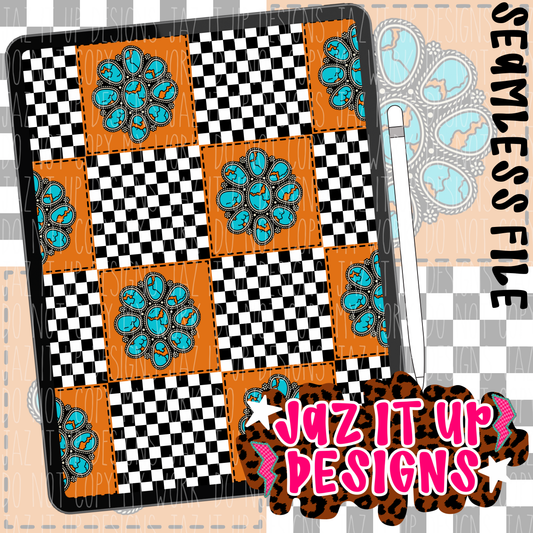 CHECKERED TURQUOISE