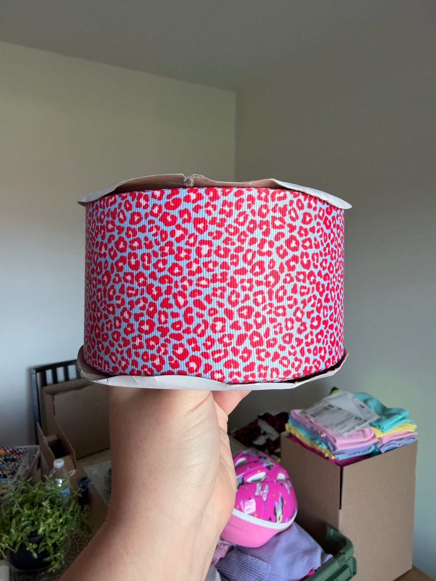 3” Grosgrain RWB Leopard Ribbon (by the yard)