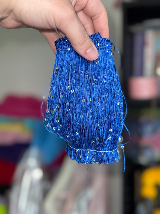 Blue Sequin Fringe