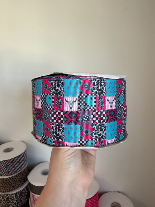 3” Grosgrain Western Car Ribbon (by the yard)