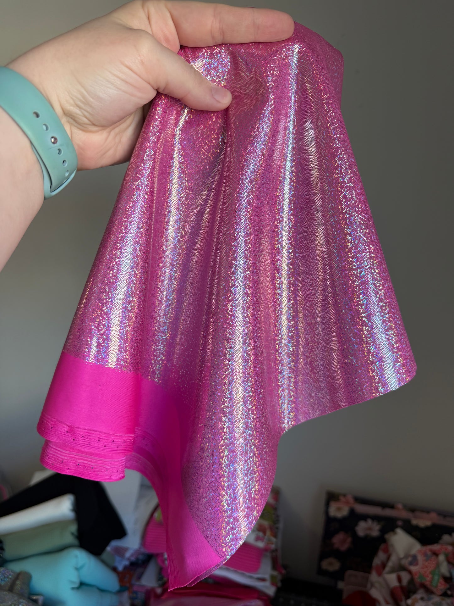 Fuchsia GlitterHolo4Way 1Yd