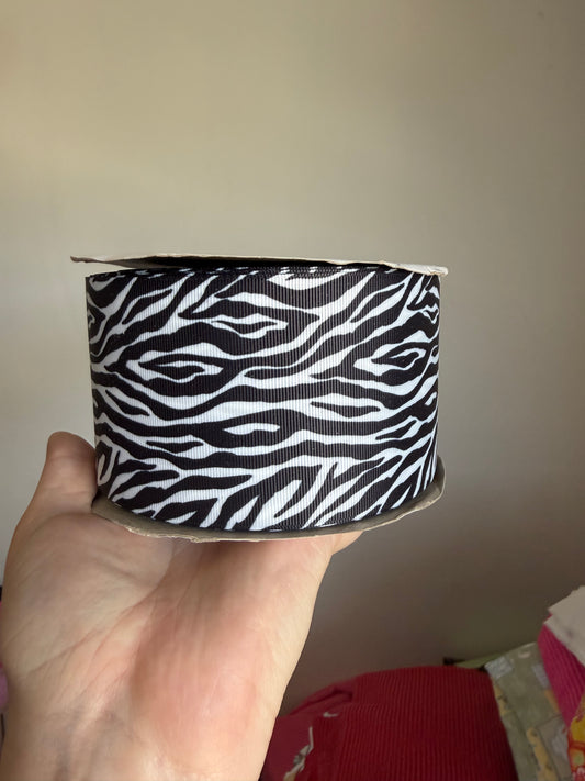 3” Grosgrain Zebra Ribbon (by the yard)