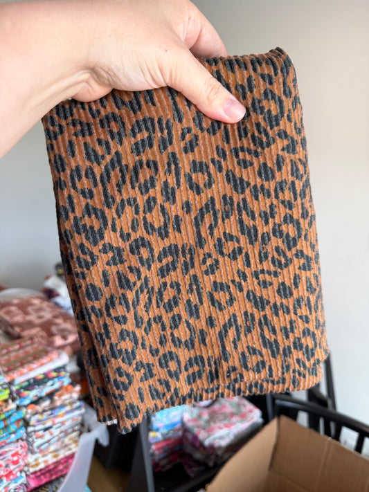 Single Yd Cut Urban Rib - Copper Leopard