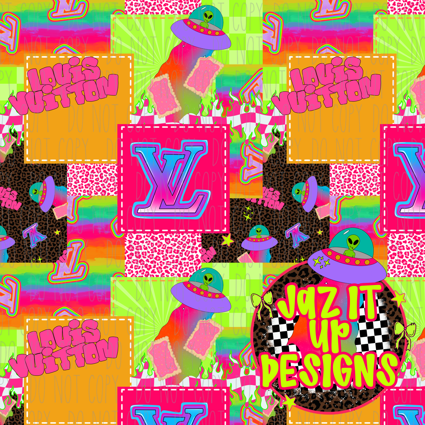 *Digital File* Boujee Alien Patch 300DPI Seamless File