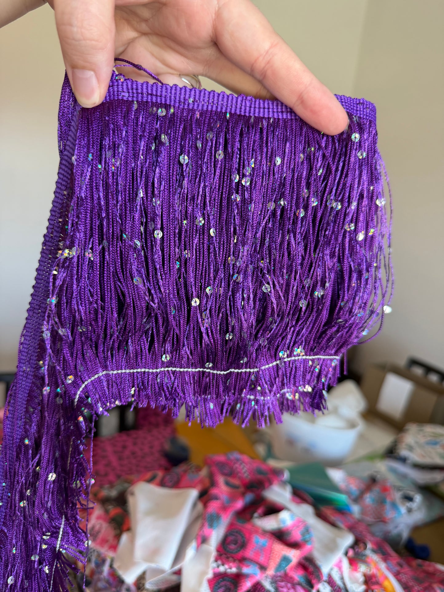 Purple Sequin 5” Fringe