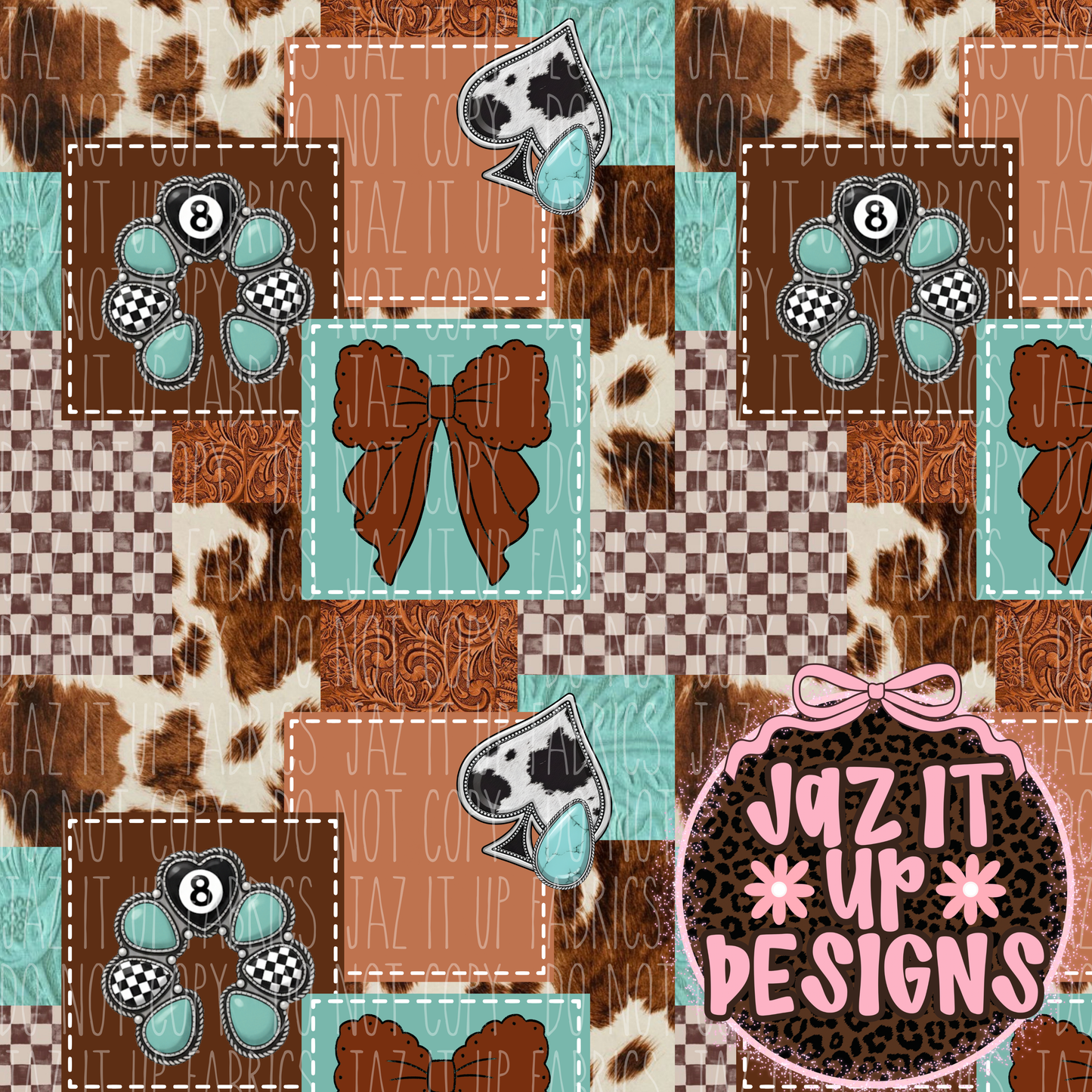 *Digital File* Western Coquette Patch 300DPI Seamless File