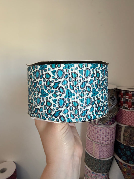 3” Grosgrain Turquoise Ribbon (by the yard)