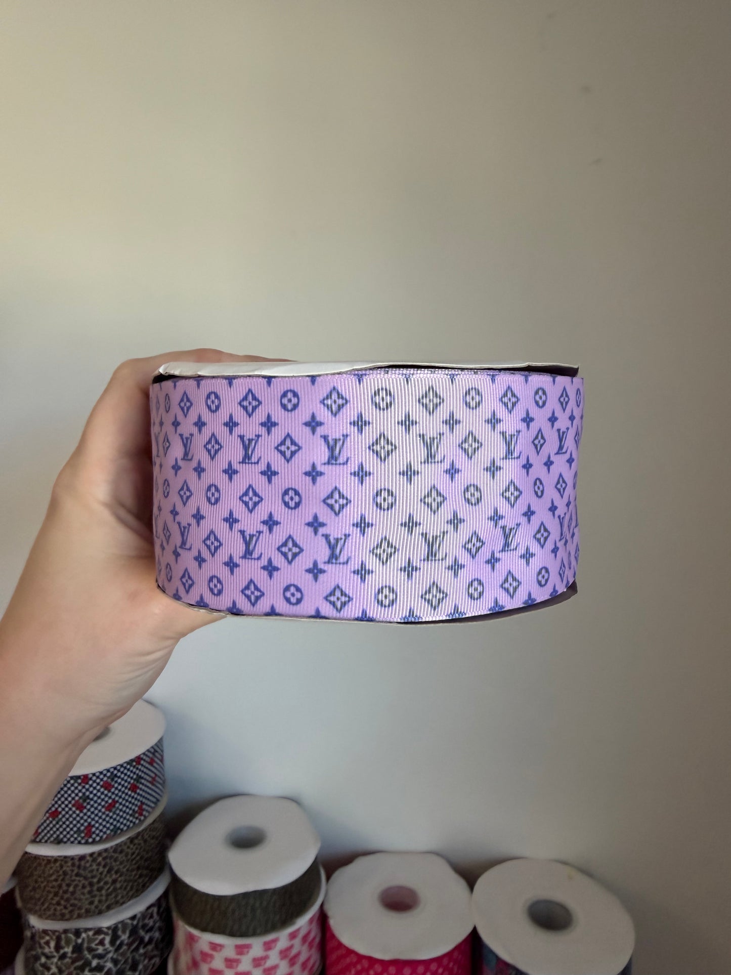 2.5” Grosgrain Purple Boujee Ribbon (by the yard)