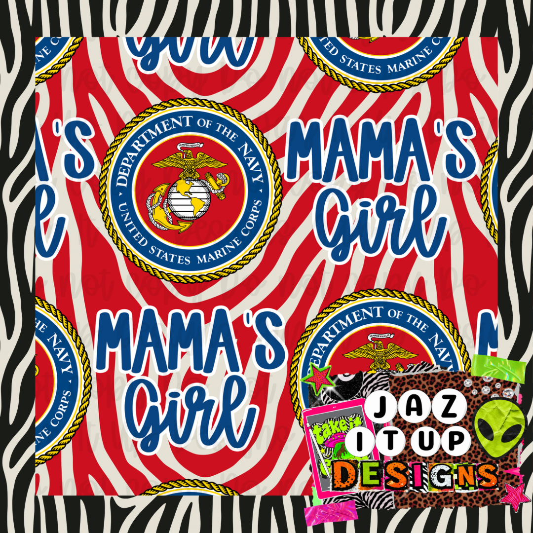 *Digital* 300DPI Seamless USMC Mama/Daddy Girl Bundle