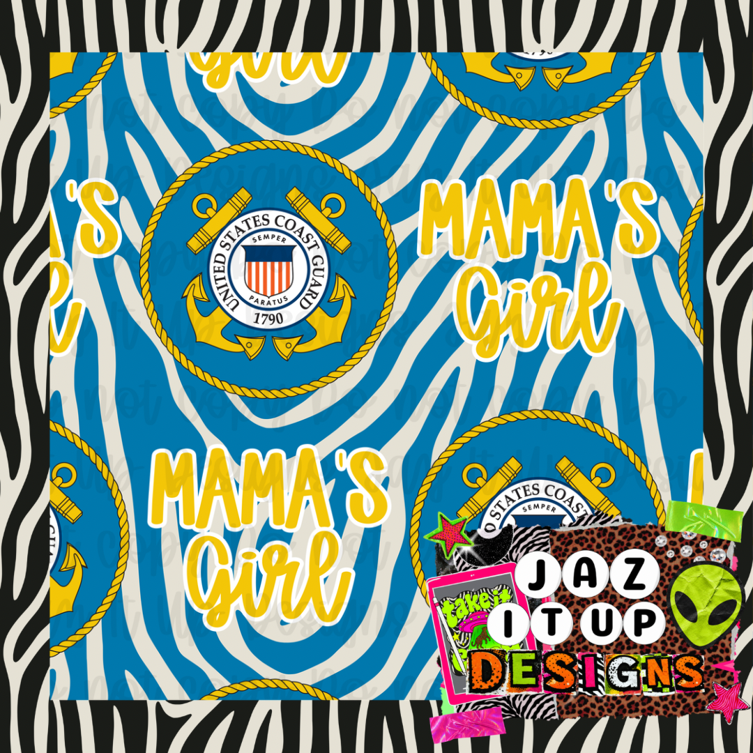 *Digital* 300DPI Seamless USCG Mama/Daddy Girl Bundle